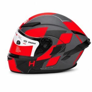 LEO Premium Imported Helmet  - Matte Black & Deep Red