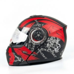 Penguin Piston Graphics Flip-Up Modular Motorcycle Helmet